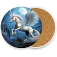 thumbnail image 2 of Fly Unicorn Moon Coasters Absorbent Moisture Non-Slip Drink Coaster Ceramic Stone with Cork Base Desktop Protection Prevent Furniture Damage 2PCS Home Decor, 2 of 6