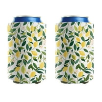 Can Cooler Sleeves 2 PCS Cool Can Sleeve Covers Lemon Fruits Beer Can Coolies for Birthday Party Decoration (3.9In X4.9 In)