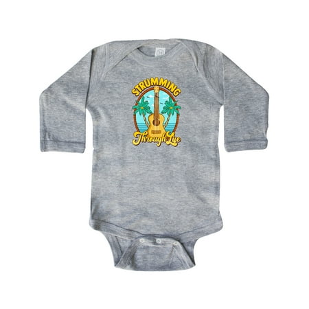 

Inktastic Ukulele Hawaiian Muic Gift Gift Baby Boy or Baby Girl Long Sleeve Bodysuit