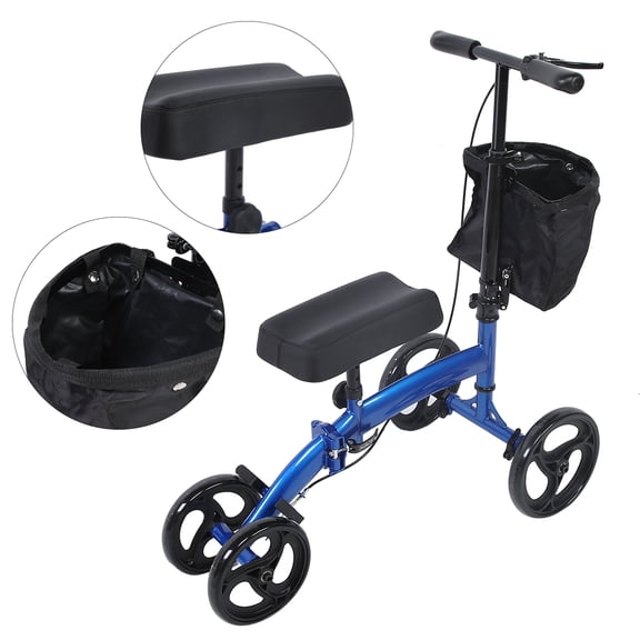 Steerable Knee Walker, Foldable Foot Injury Recovery Knee Walker Leg Walker Knee Scooter Care, Alternative to Crutches