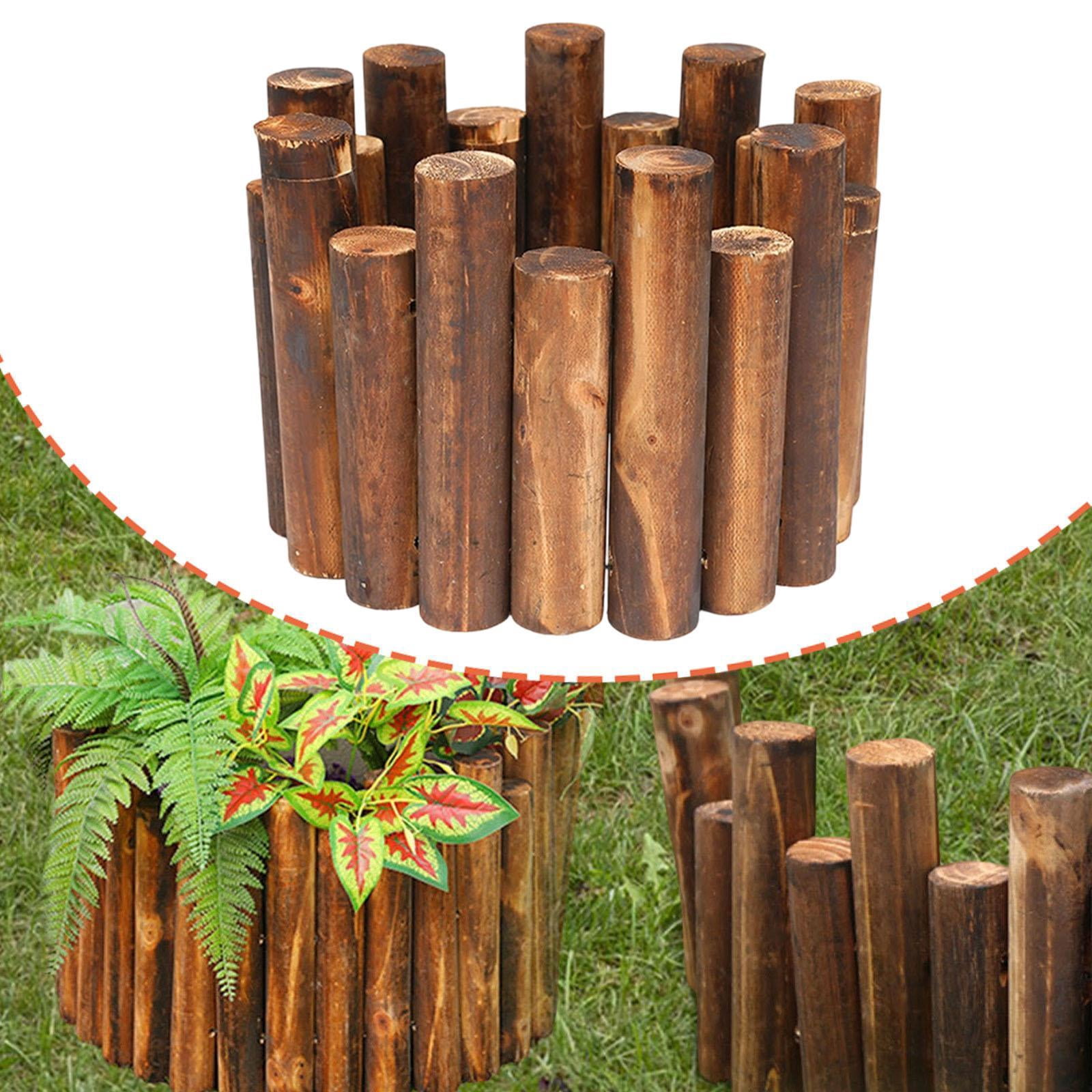 Aymzbd Wood Garden Fence Decorative Border Decor Wood Fence Landscaping Edging Border for Tree Plant Borders Indoor Flower Beds Yard M