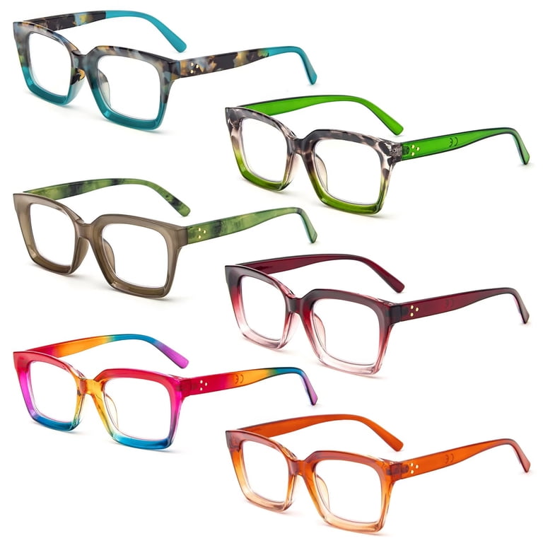 REAVEE 6 Pack Oversized Square Reading Glasses 1.5 for Women  display picture 3