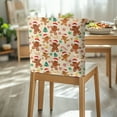 thumbnail image 3 of TSOVTHRID Christmas Gingerbread Man Print Chair Back Slipcover Dining Chair Cover Washable Chairs Back Protector Cover for Dining Room Kitchen Wedding Party Christmas Decor, Set of 4, 3 of 7