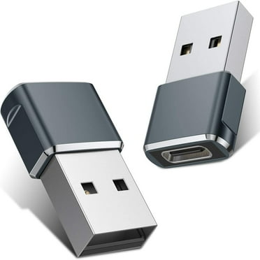 2 Pcs Type C to USB Charger Cable Adapter, USB C Female to Male Charger Converter for Samsung Galaxy iPhone Gray