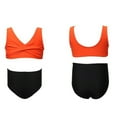 thumbnail image 5 of Staki Girls 2 Piece Swimsuit Girls Swimsuit Trim Bikini Set Two Piece Bathing Suit Solid Color Girls' Swimwear 3T,4T,5T,6-10Y,11-14Y(Orange,11-12 Years), 5 of 8