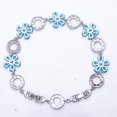 thumbnail image 4 of Blue Topaz & Cubic Zirconia 925 Sterling Silver Tennis Bracelet 7.99" B973574324, Birthday Gift, Christmas Gift, New Year Sale, 4 of 4