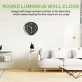 thumbnail image 4 of 12 Inch Round Large Luminous Wall Clock Glow in the Dark Non-Ticking Indoor Decor -Silver, 4 of 8