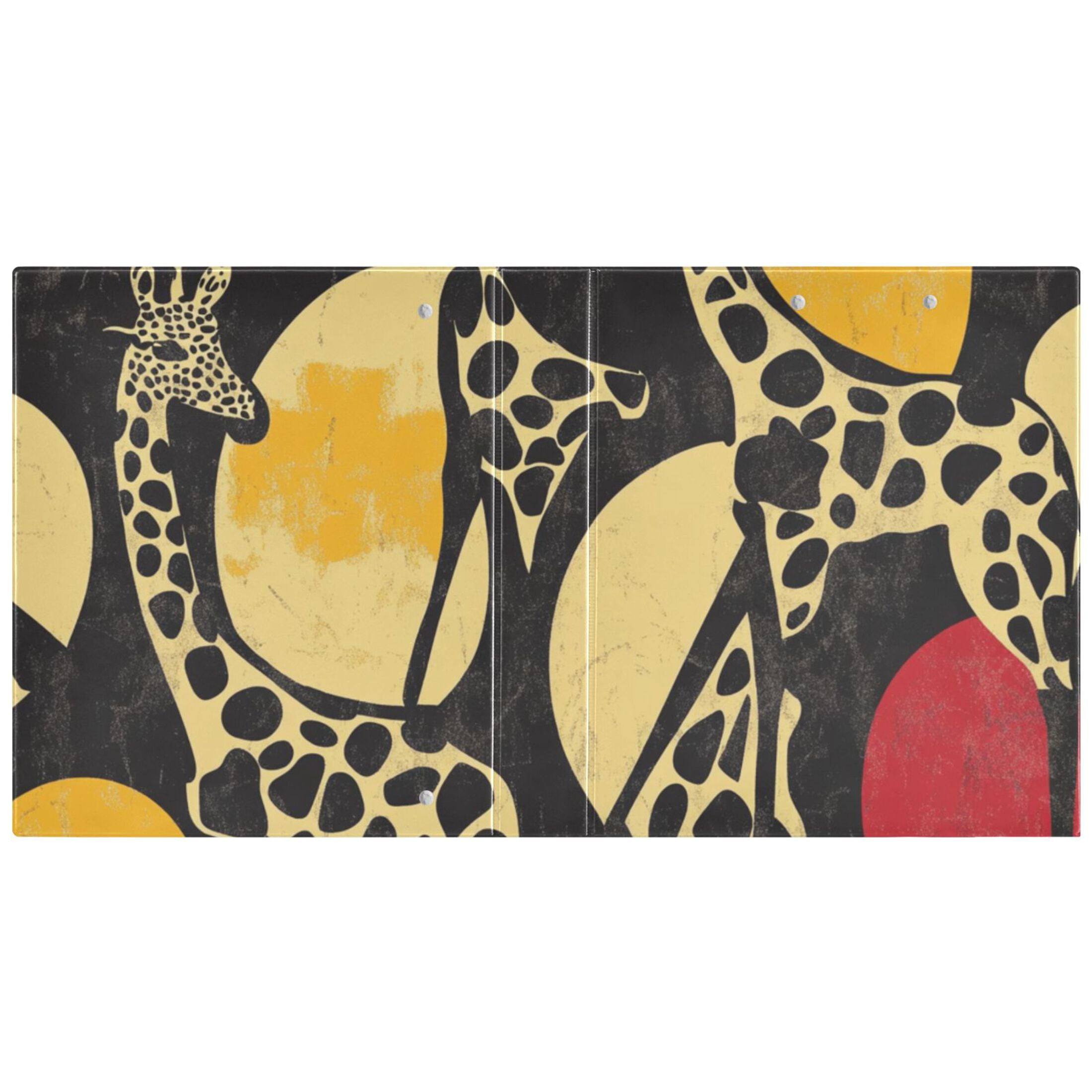 Giraffe Graffiti 3 Ring Binders 1.5 inch Hardcover File Folders with Interior Pockets A4 Size Organizer for School Office Hospital