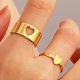 thumbnail image 3 of Fashion Hollow Aumeros conjuntos para mujeres mujeres, abierto ajustable de compromiso, regalos de cumpleaños de joyería p Corazón dorado Fernando Anillos a juego, 3 of 6