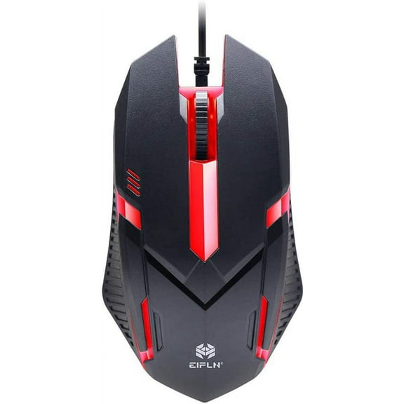 3-button PC Mouse Wired, Ergonomic USB Computer Mouse White, LED Backlit USB Gaming Mouse Computer Laptop