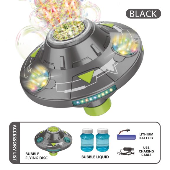 UFO bubble machine Light up UFO Bubble machine Automatic pumping foam with rechargeable battery Automatic obstacle avoiding bubble machine Bubble gun