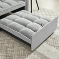thumbnail image 6 of Jopath Convertible Sofa Chair Bed,3-in-1 Sleeper Sofa with Pull-Out Bed,Modern Velvet Single Sofa Chair with Reclining Backrest and Wide Armrest for Living Room Small Space,Gray, 6 of 13
