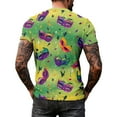 thumbnail image 4 of Resicozy Mardi Gras Shirts for Men Casual Funny Printed Shirt Fashion Round Neck Short Sleeve Pullover Tops 2026 Fluorescent Green 5XL, 4 of 6