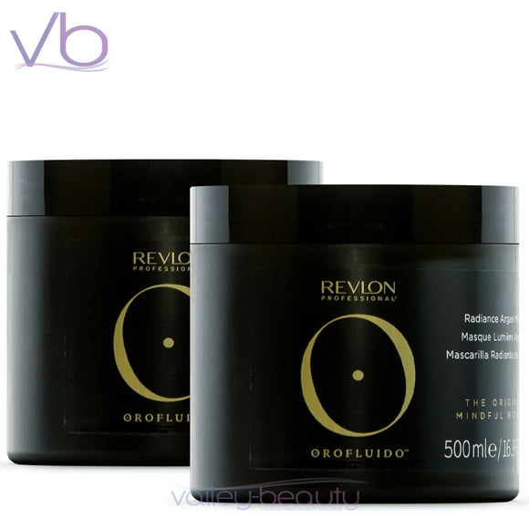 Revlon Masque Professionnel Orofluido / Éclat Huile d'Argan Végane Soin Revitalisant en Profondeur, 500 ml (Lot de 2)