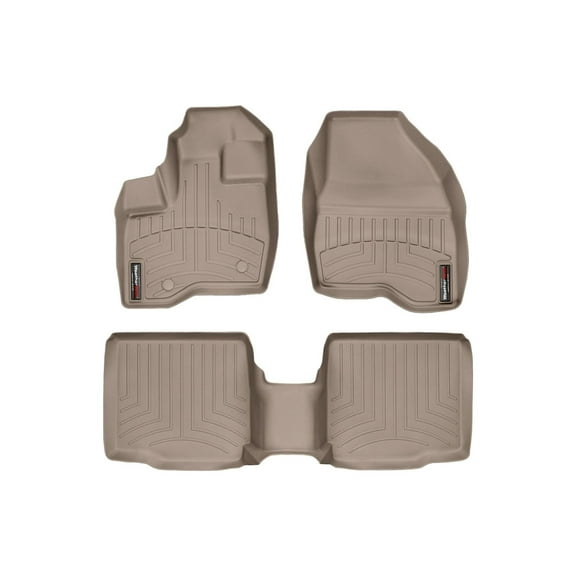 WeatherTech Custom Fit FloorLiners compatible with 2011-2014 Ford Explorer - 1st & 2nd Row, Tan
