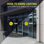 Hyper Tough Direct Wire Pack Light with Clear Lens Cover, Dusk to Dawn, Black, 2000 Lumens, 120V
