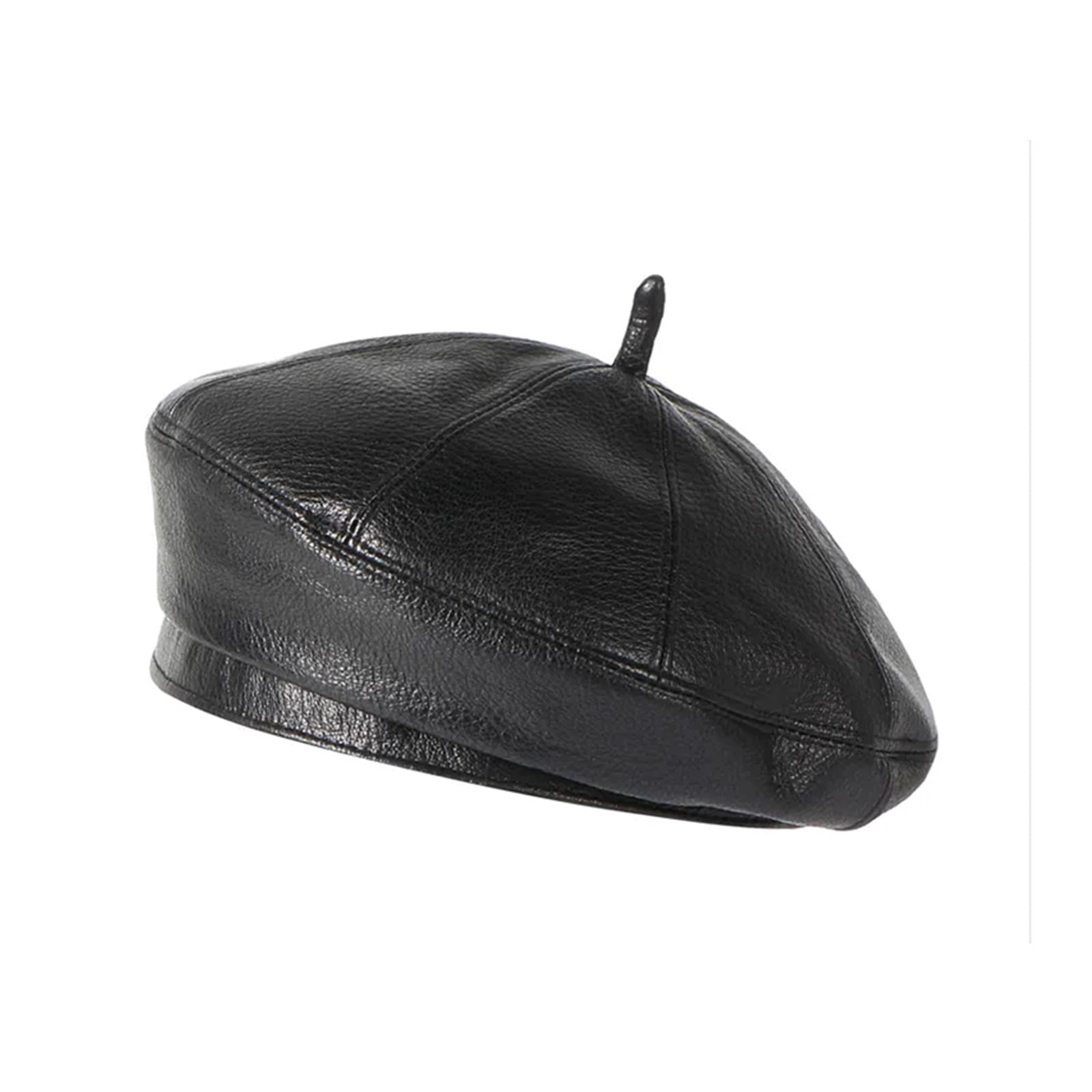 New Fashion Lambskin Women Winter British Genuine Leather Painter Hat Female Retro Bonnet Black Hat Beret ,Beautiful Craftsmanship