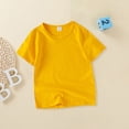 thumbnail image 4 of Krdevn Kids Solid Short Sleeve Crew Neck T Shirt for Casual Wear School Playground Size:5-6 Years, 4 of 5