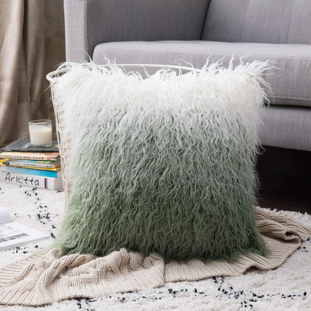 Fluffy Soft Decorative Square Cushion Cover For Livingroom Sofa Bedroom Car 45x45CM/18x18 Inch White New Luxury Faux Fur Throw Pillow Cover