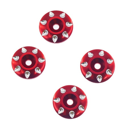 

4x Metal Tail Wing M3 Screws Washers for 1/8 1/10 Scale Off Road Buggy Truck RC Red