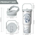 thumbnail image 5 of 1pc Cat 30oz Tumbler with Straw & Handle - Insulated Stainless Steel Cup | Holiday Gift for Man Women (Christmas, Valentine's, Birthday), 5 of 7