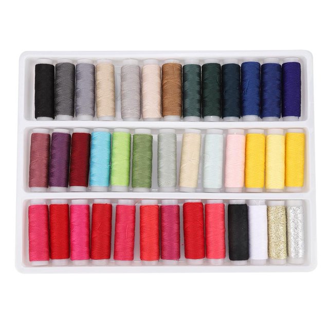Juego de hilos de coser duraderos de 39 colores para accesorios de costura de bordado para máquina de coser NikouMX Muebles