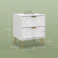 thumbnail image 3 of HOMCOM Table de Chevet avec 2 Tiroirs de Rangement pour Chambre, Salon, 3 of 10