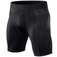 thumbnail image 1 of Pantalones cortos deportivos con cremallera para hombre: pantalones ajustados para correr, tejido resistente, ropa deportiva/casual., 1 of 3