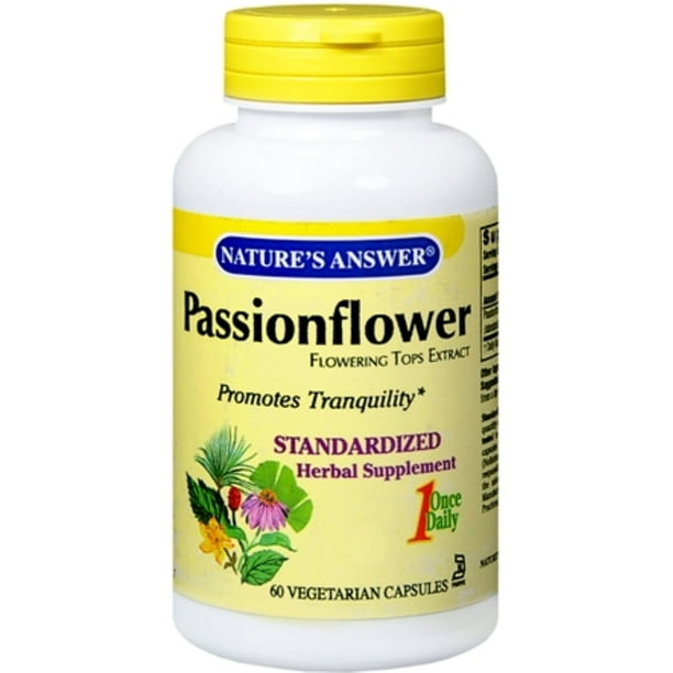 Nature's Answer Passionflower Herbal Supplement Vegetarian Capsules 60