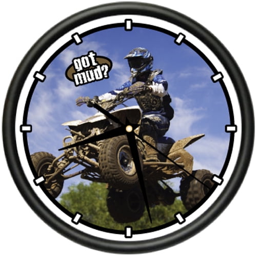 ATV Wall Clock 4 wheeler quad race racing four parts