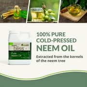 Plantonix Neem Bliss Oil 100% Pure Cold Pressed Neem Oil OMRI Listed - 64 Fl Oz