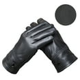 thumbnail image 3 of dianhelloya Winter Gloves Plush Full Fingers Genuine Leather Solid Color Anti-slip Windproof Soft Scratch Resistant Cycling Gloves for Daily Wear 1 Pair Cool Black, 3 of 8