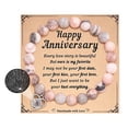 thumbnail image 1 of Las 5 Lenguas Del Amor Pulsera de Rodocrosita 8Mm con 100 Idiomas, Pulsera de Piedra de Proyección de Amor Pulseras de Piedra para Mujeres, 1 of 1