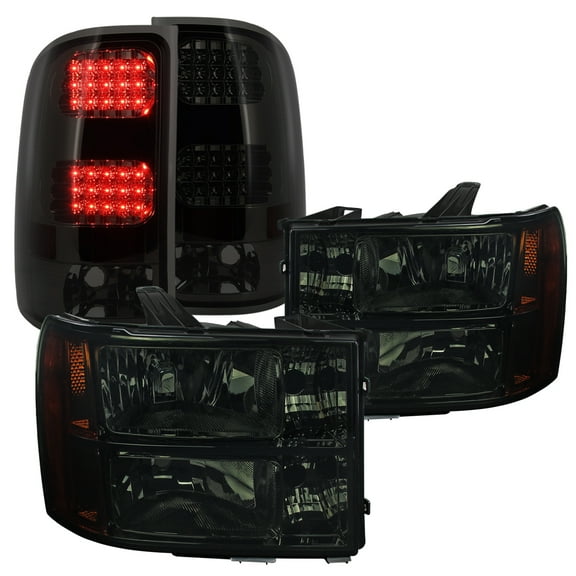 Spec-D Tuning Smoke Headlights   Tinted Led Tail Lamps for 2007-2013 GMC Sierra 1500/2500Hd/3500Hd Left   Right Pair
