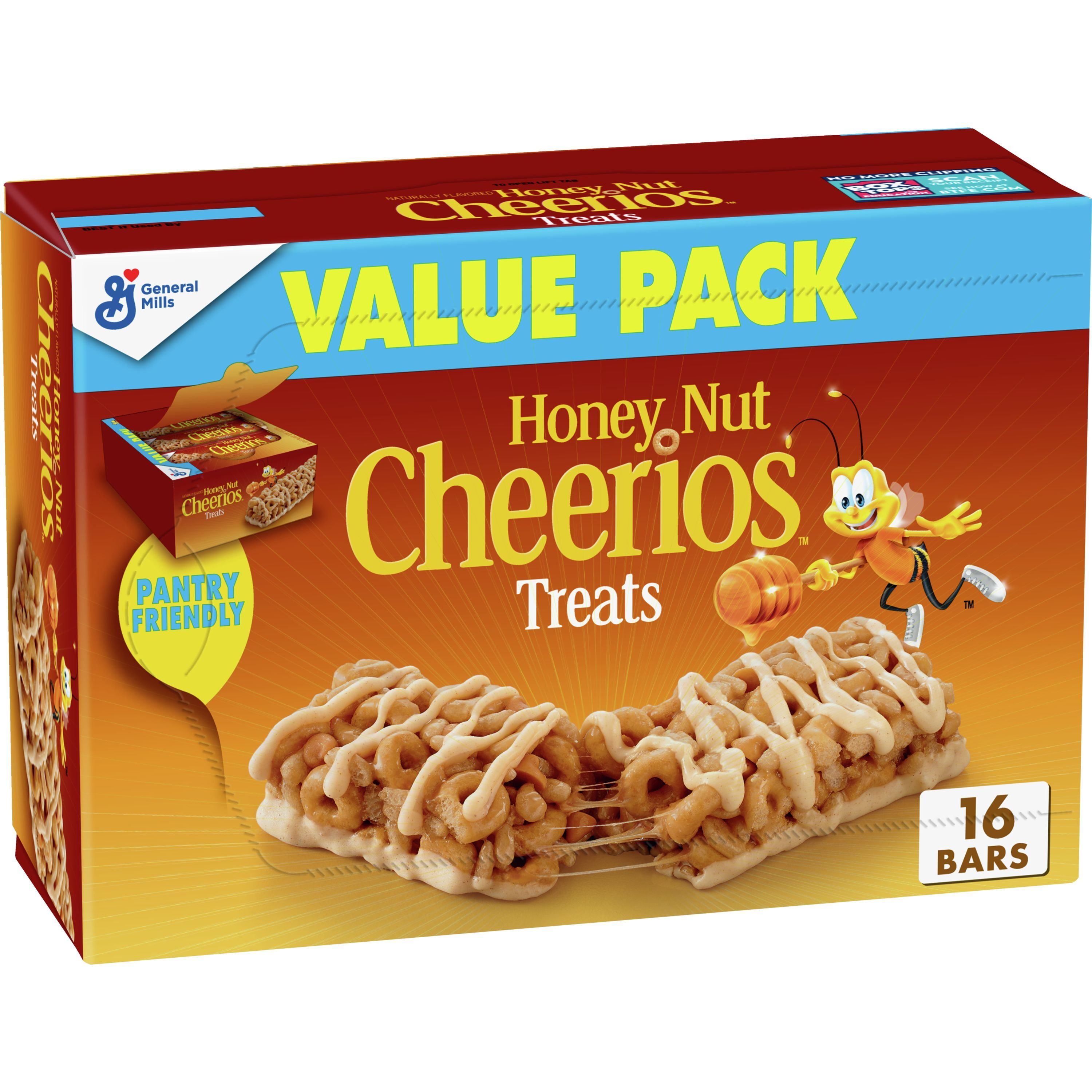 Honey Nut Cheerios Cereal Treat Bars, Value Pack, 16 Ct - Walmart.com