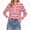 Pink, variant on Women's Striped Long Sleeve Polo Knit Sweater Casual Lapel Henley Pullover Top