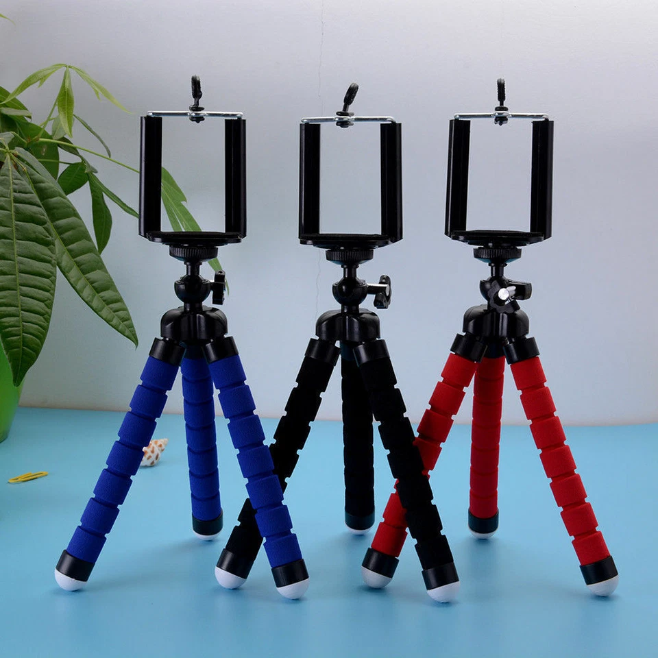 Mini Flexible Foam Octopus Tripod Phone Camera Stand With Mount Holder Tool