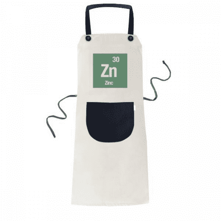 

Zn Zinc Checal Element Science Apron Adjustable Bib Cotton Linen BBQ Kitchen Pocket Pinafore