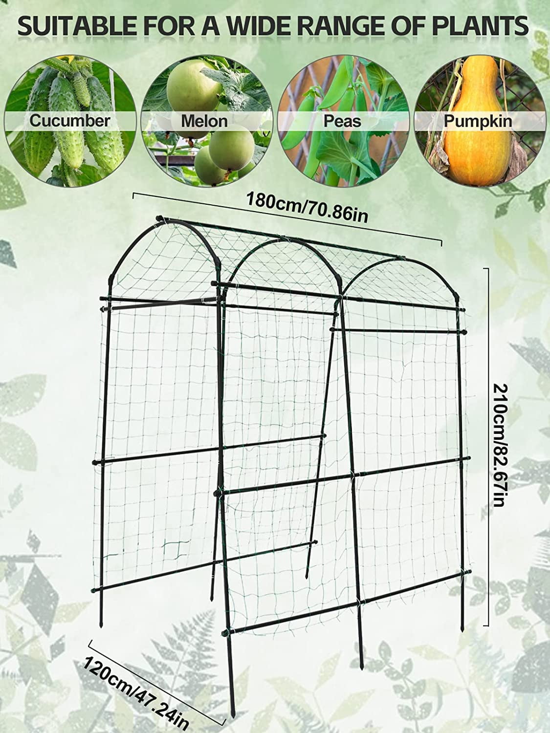 7Ft Garden Arch Trellis for Climbing Plants Outdoor, Kalolary Extra Large Garden Tunnel Trellises Metal Garden Cucumber Trellis Indoor for Climbing Vines Vegetable Garden Squash Arbors Plant Support
