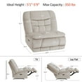 thumbnail image 4 of MCombo 38.2’’ Wide Seat Oversized Dual Motor Armless Power Rocker Recliner Chair for Living Room, Office and Home Theater, Beige Fabric, 4 of 10