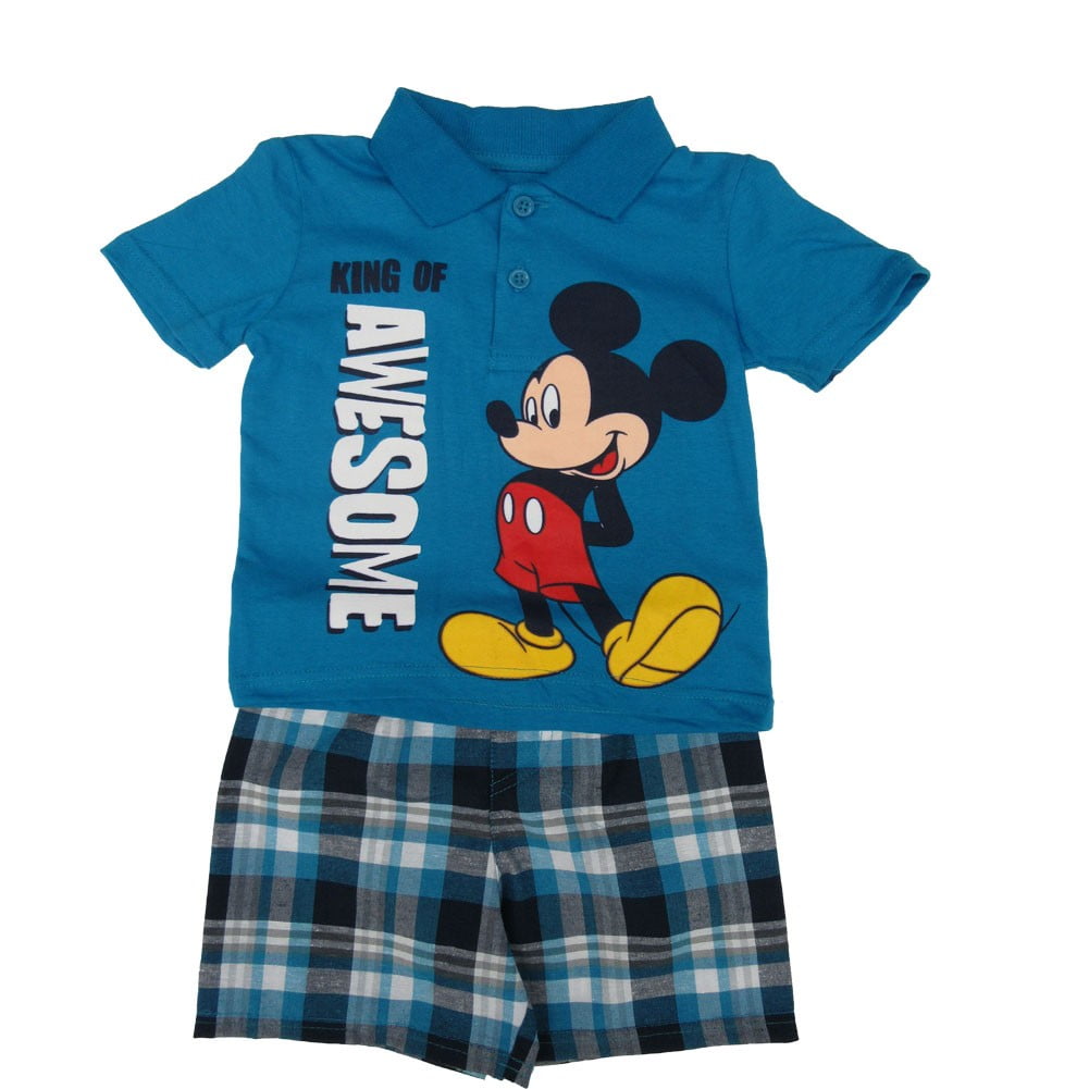 Disney Mickey Mouse Baby Boys T-Shirt and Mesh Shorts Set
