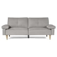 thumbnail image 3 of Sofá Cama Makora Yarvis Gris Claro Lino 3 Posiciones con Soft Foam Reclinable, 3 of 10