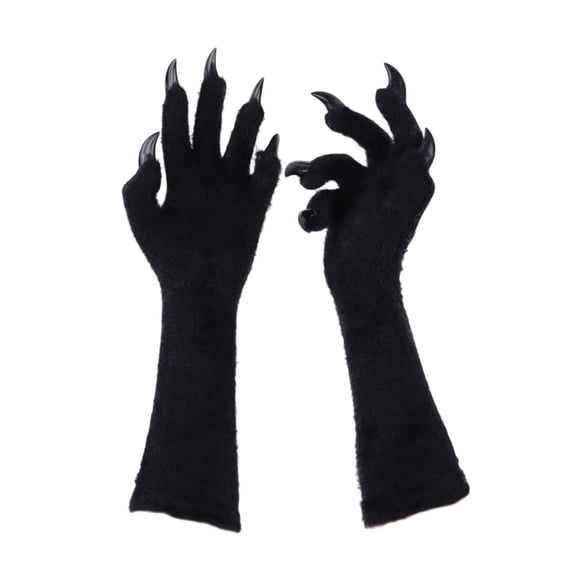 Wxqbjtam Animal Paw Gloves Accessory Party Supplies Gothic for Cosplayers Claw Gloves Black