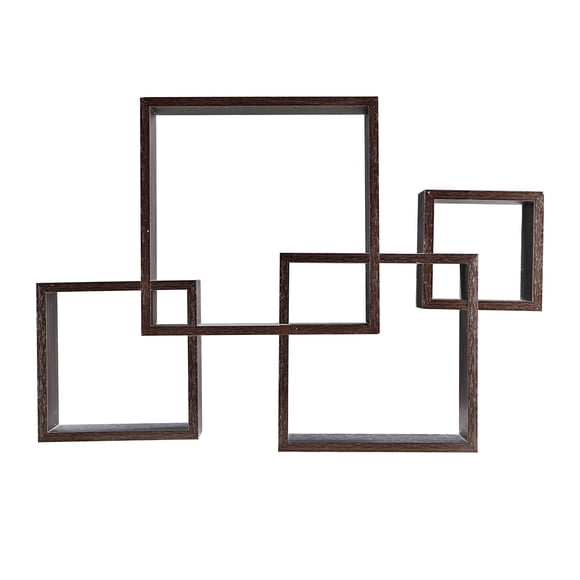 Estante de Pared Danya B con Cubos Intersectados Flotante Negro 45x10x65 cm