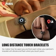 TOTWOO Long Distance Touch Bracelets for Couples, Vibration & Light up for Love Couples Bracelets | Long Distance Relationship Gifts for Girlfriend