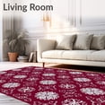 thumbnail image 2 of ODIKA 6'x9' Machine Washable Non-Slip Area Rug, Festive Snowflake Medallion Holiday Inspired Interlocking Motifs High Traffic Rug, Red, 614275, 2 of 7