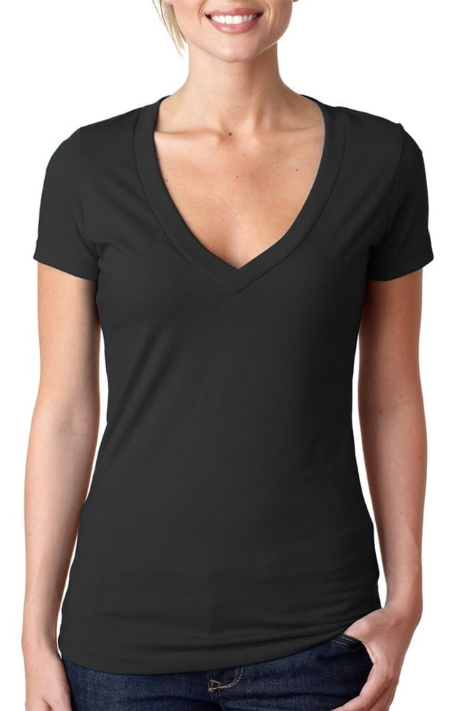 Women's Deep V-Neck Short Sleeve T-Shirt