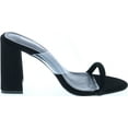 thumbnail image 3 of Bella Marie Womens Lounge-1 Chunky Heel Transparent Lucite Fashion Sandals, 3 of 5