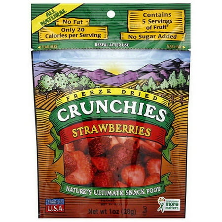 Crunchies Freeze Dried Strawberries, 1 oz (Pack of 6)