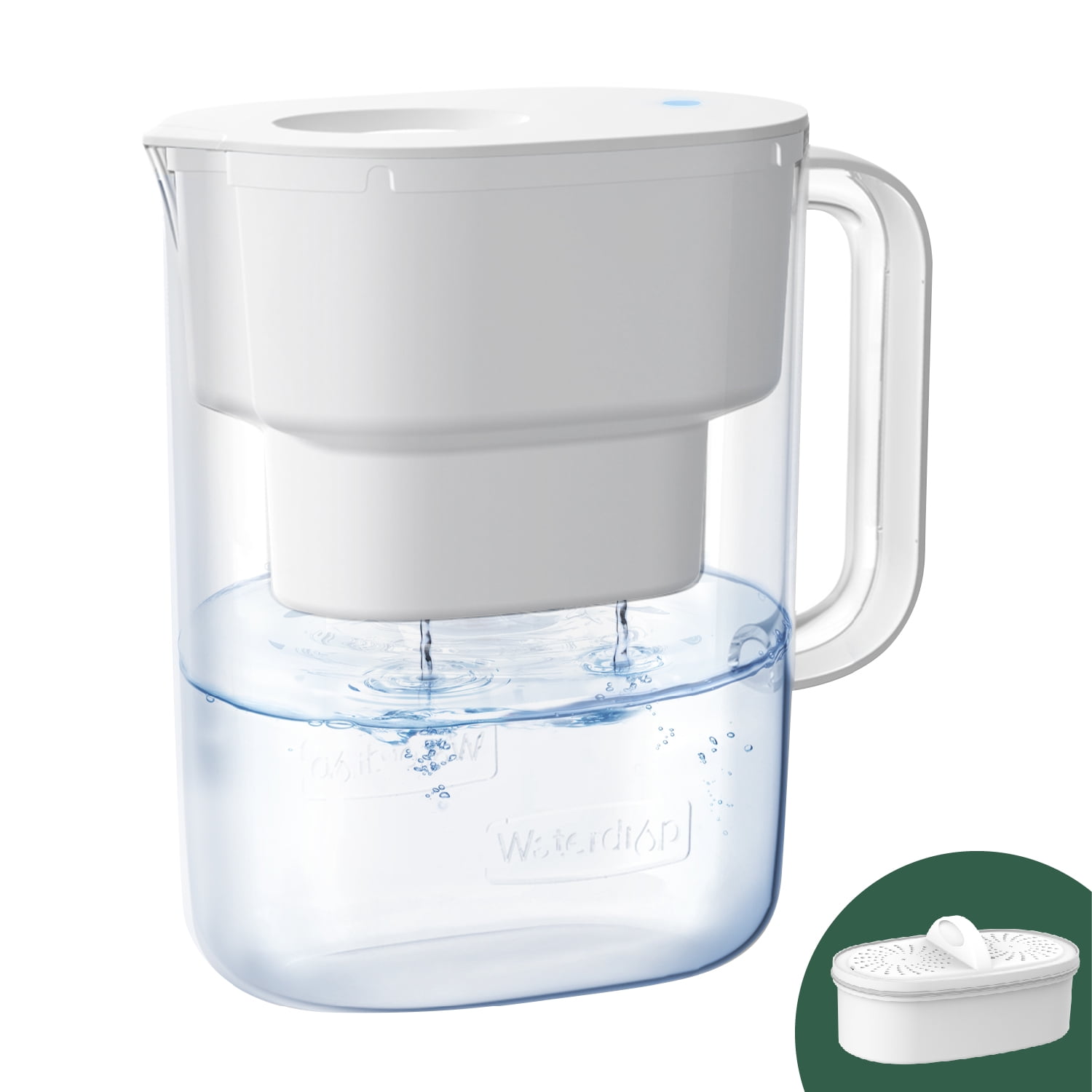 Water Filter Pitcher,12-Cup Large Water Purifier Reduce TDS BPA-Free Replacement 